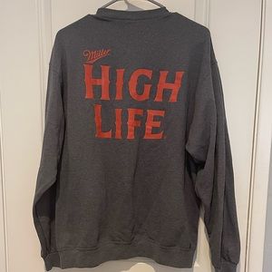 Mens L Miller High Life crew neck. Used in good condition.